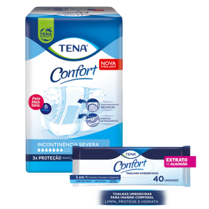 Kit Fralda Geriátrica Tena Confort + Toalha Confort