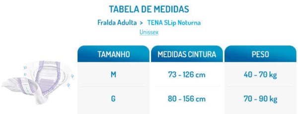 Fralda Geriátrica Tena Slip Noturna - Caixa com 12 Pacotes